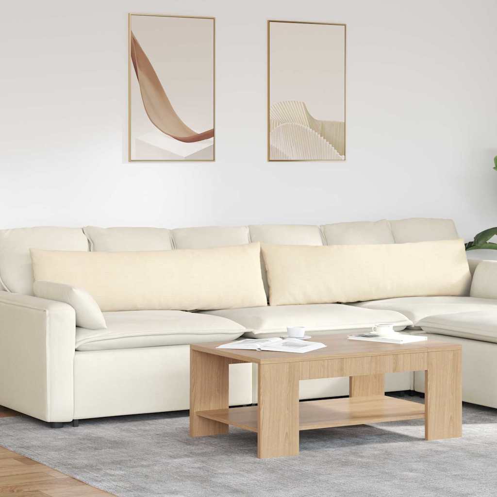 Sofakuddar 2 st Kräm 145 x 40 cm Kordread tyg