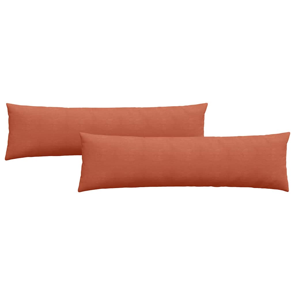 Sofakuddar 2 pcs Röd orange 145 x 40 cm Kordread tyg