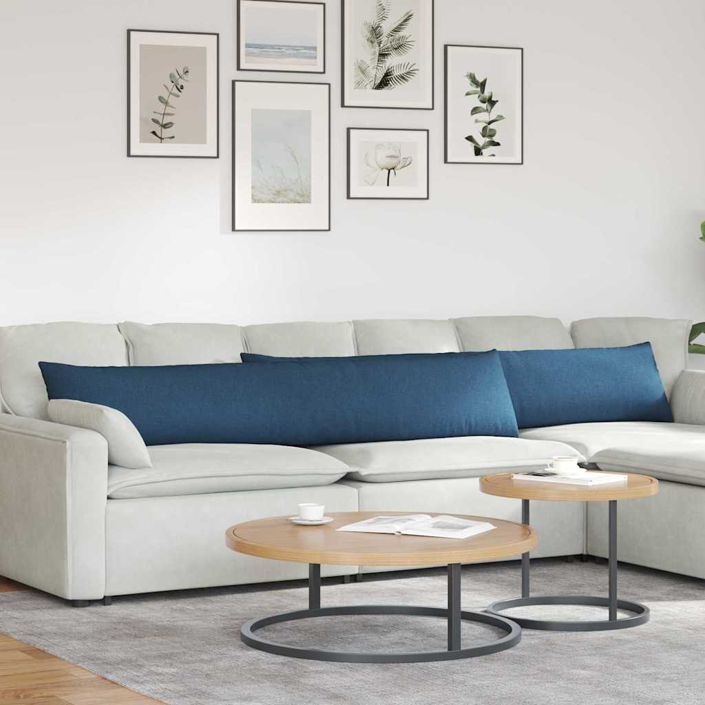 Sofakuddar 2 pcs Blå 200 x 40 cm tyg