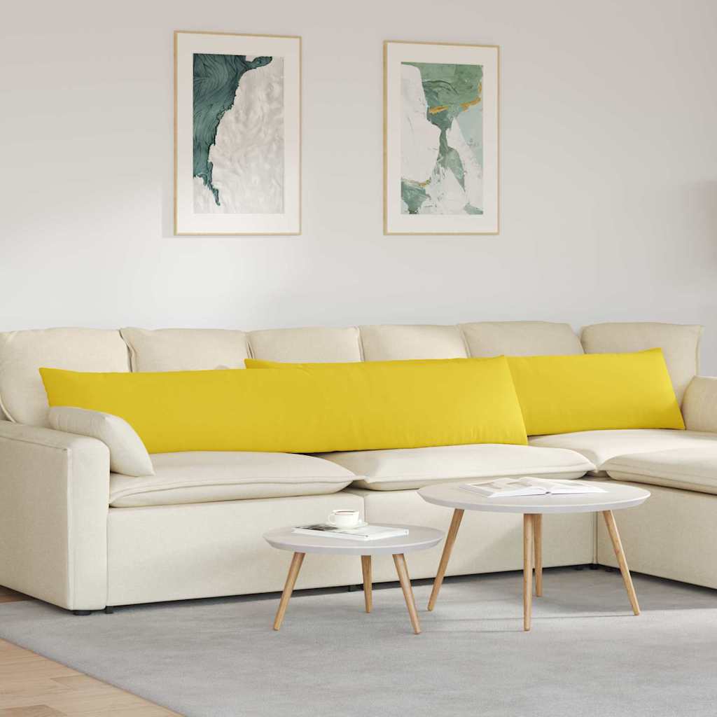 Sofakuddar 2 st tyg Ljusgul 200 x 40 cm