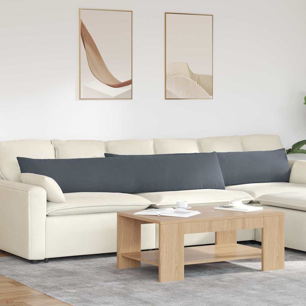 Sofakuddar 2 pcs Mörkgrå 200 x 40 cm Kordread tyg