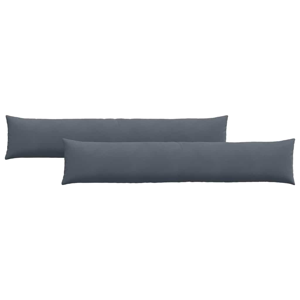 Sofakuddar 2 pcs Mörkgrå 200 x 40 cm Kordread tyg