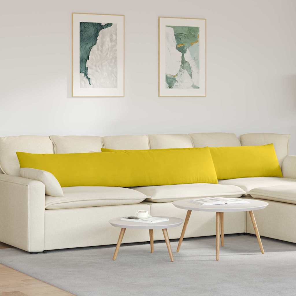 Sofakuddar 2 pcs Gul 200 x 40 cm Kordread tyg