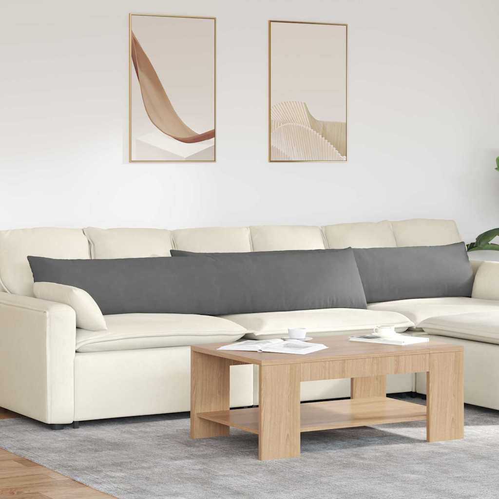 Sofakuddar 2 pcs Mörkgrå 200 x 40 cm tyg