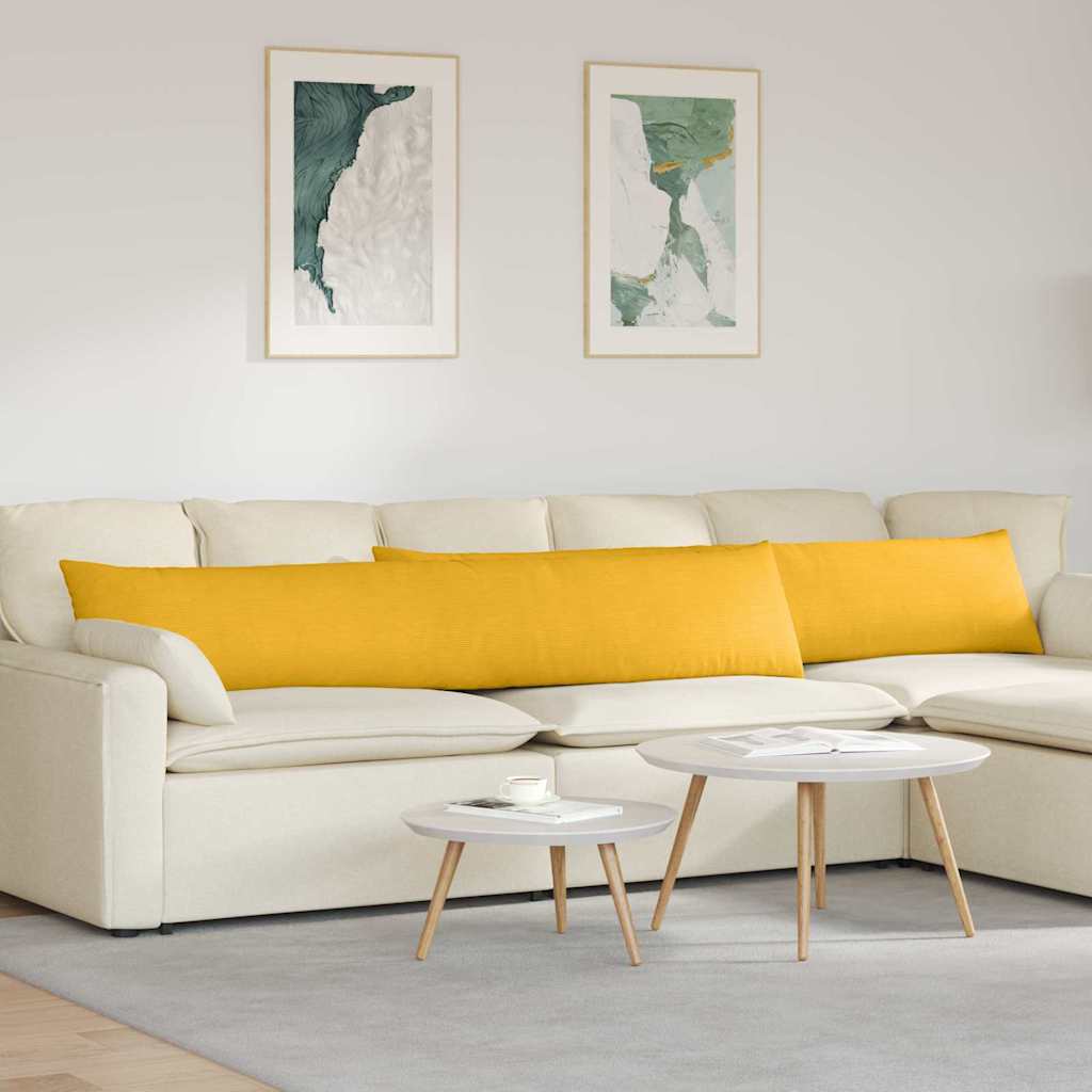 Sofakuddar 2 st Ljusgul 200 x 40 cm Kordread tyg