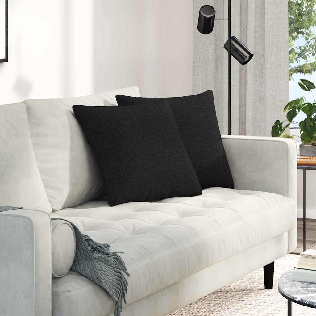 Sofakuddar 2 pcs Svart 45 x 45 cm tyg