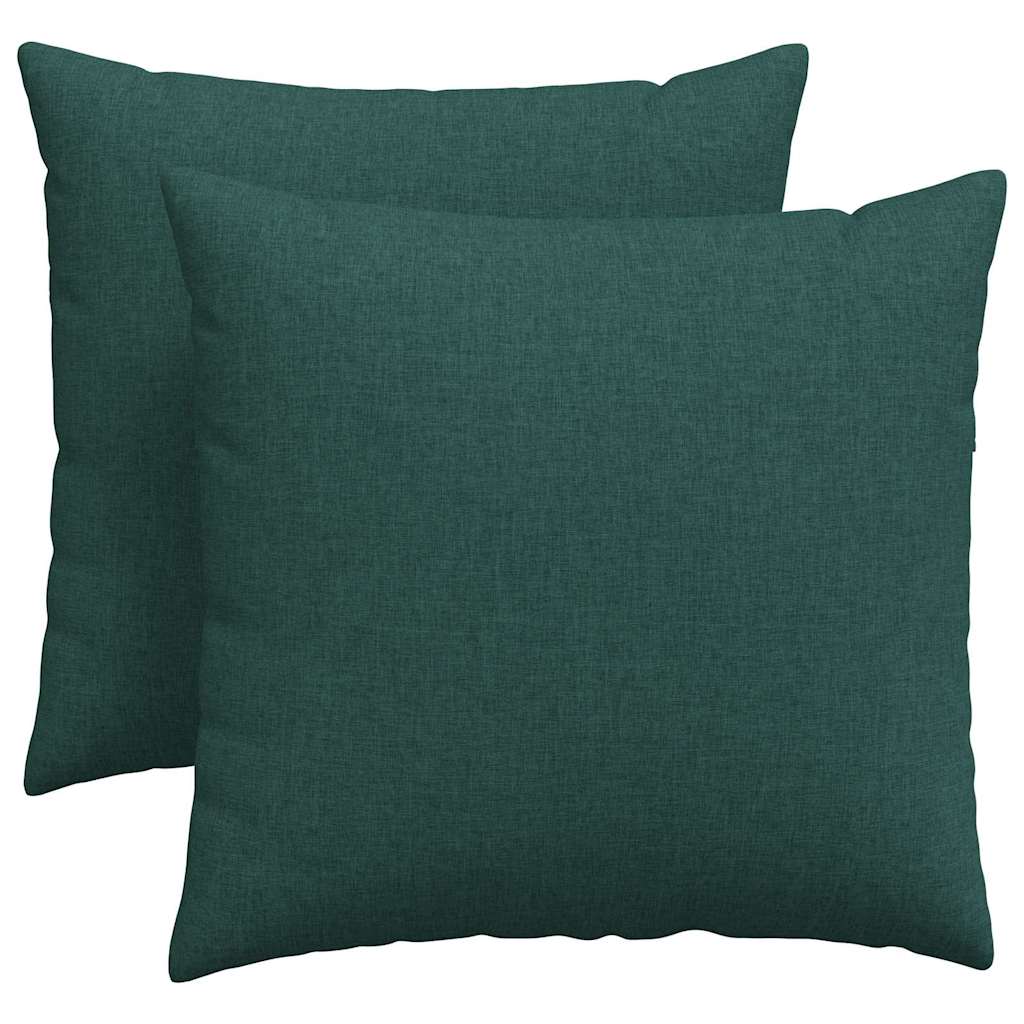 Sofakuddar 2 pcs Mörkgrön 45 x 45 cm tyg