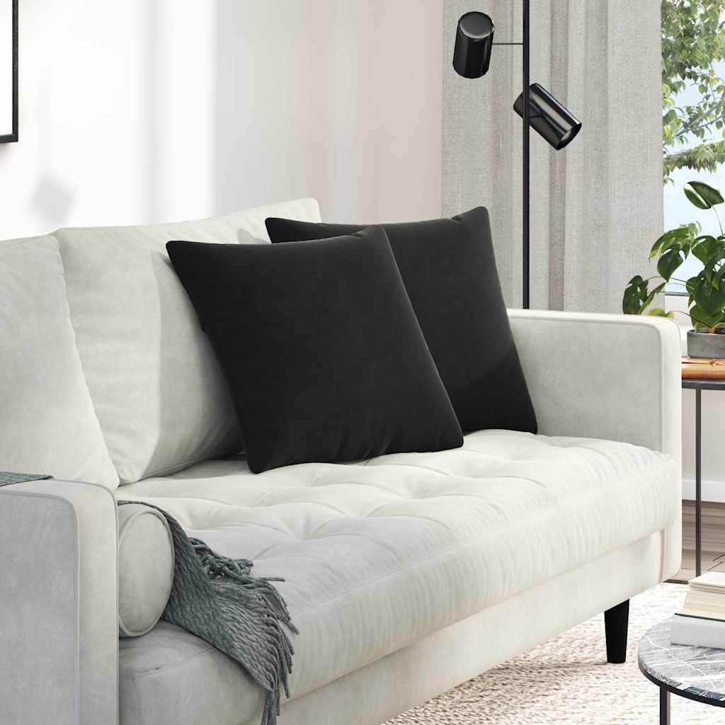 Sofakuddar 2 st Svart 45 x 45 cm Kordread tyg