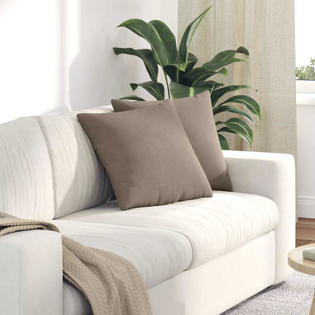 Sofakuddar 2 pcs Taupe 45 x 45 cm tyg