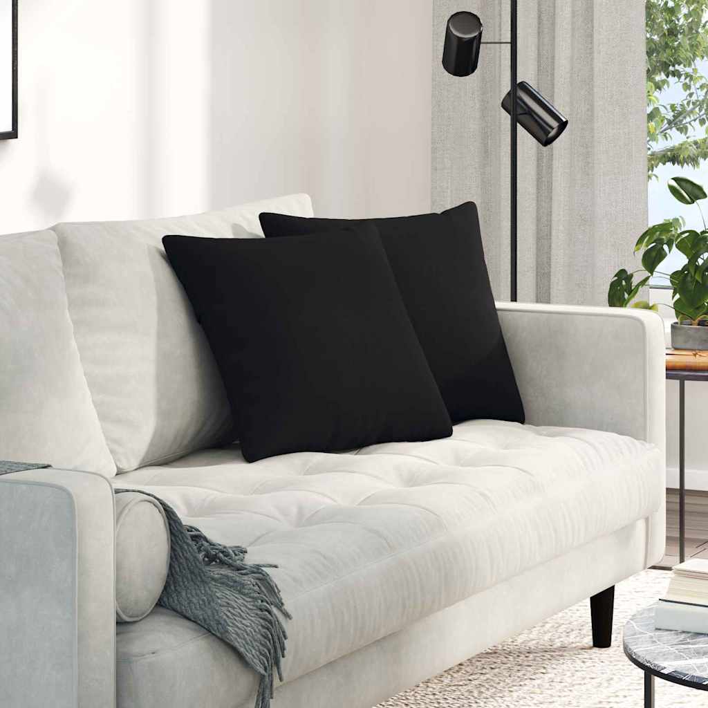 Sofakuddar 2 pcs Svart 45 x 45 cm tyg