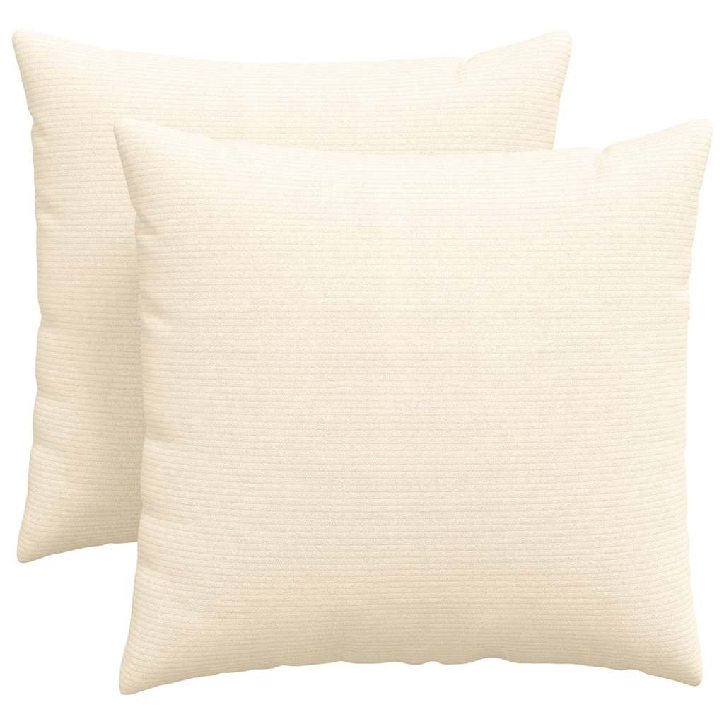 Sofakuddar 2 pcs Kräm 45 x 45 cm Kordread tyg