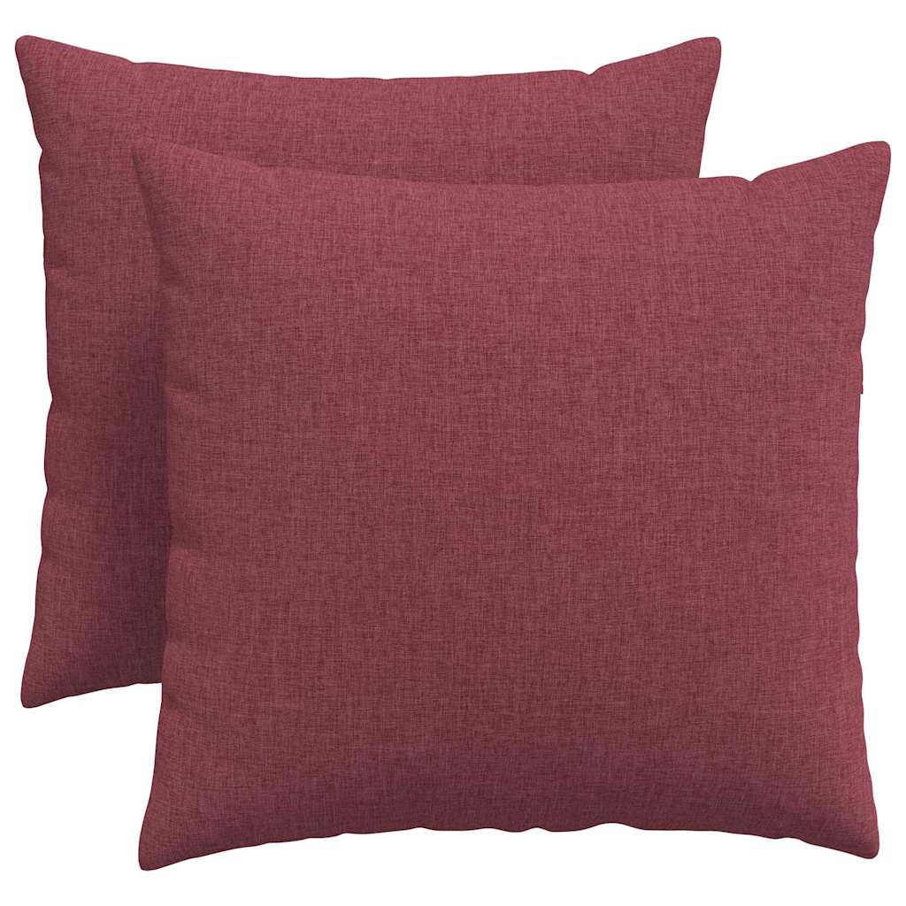 Sofakuddar 2 pcs Vinröd 50 x 50 cm tyg