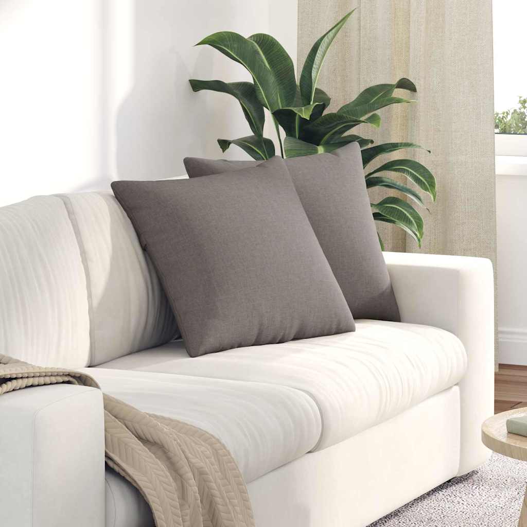 Sofakuddar 2 st tyg Taupe 50 x 50 cm