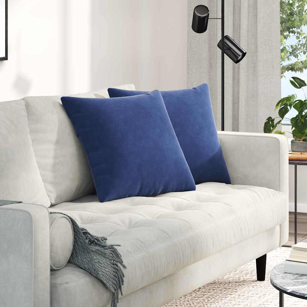 Sofakuddar 2 pcs Polisblå 50 x 50 cm Kordread tyg