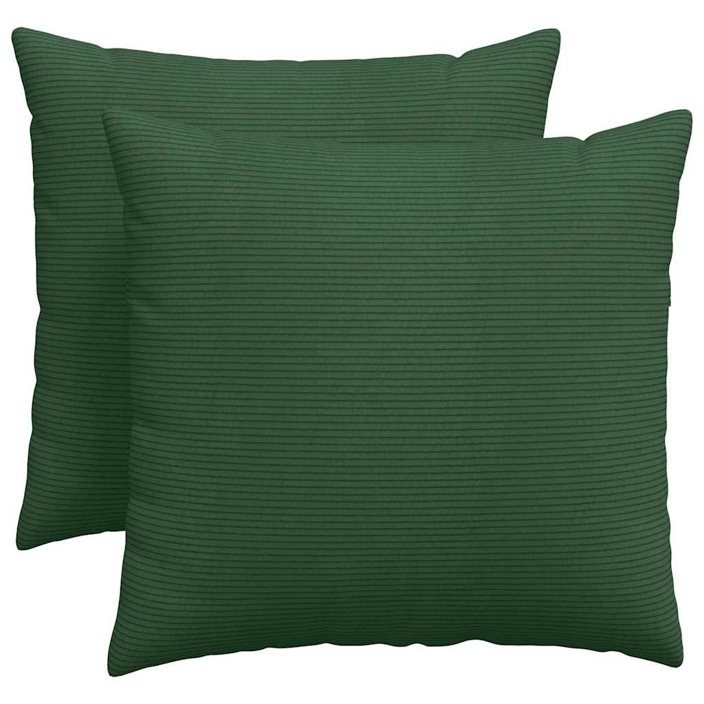 Sofakuddar 2 pcs Mörkgrön 50 x 50 cm Kordread tyg