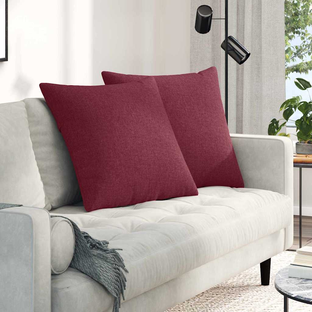 Sofakuddar 2 pcs Vinröd 60 x 60 cm tyg