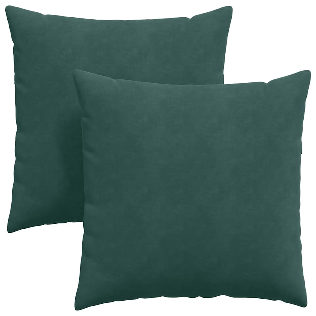 Sofakuddar 2 pcs Mörkgrön 60 x 60 cm Kordread tyg