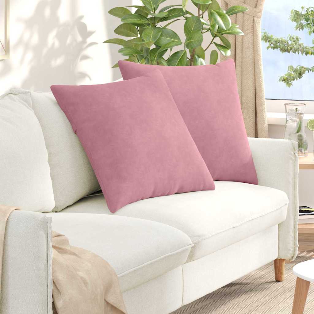 Sofakuddar 2 pcs Rosa 60 x 60 cm Kordread tyg