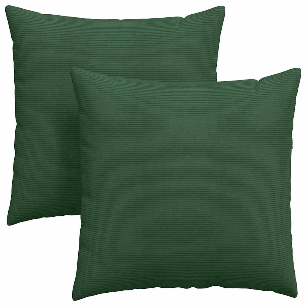 Sofakuddar 2 pcs Mörkgrön 60 x 60 cm Kordread tyg