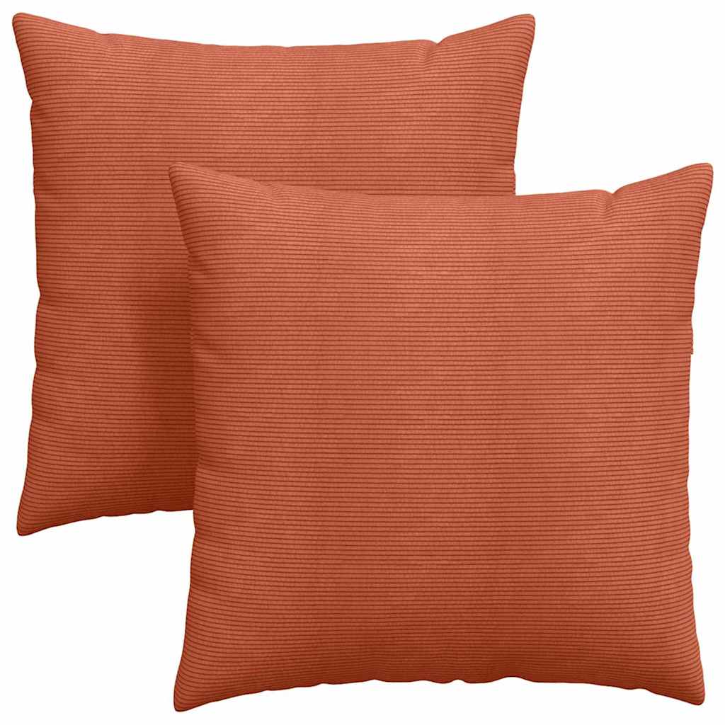 Sofakuddar 2 pcs Röd orange 60 x 60 cm Kordread tyg