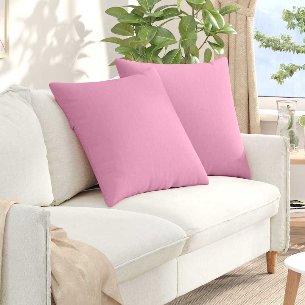 Sofakuddar 2 st tyg Rosa 80 x 80 cm
