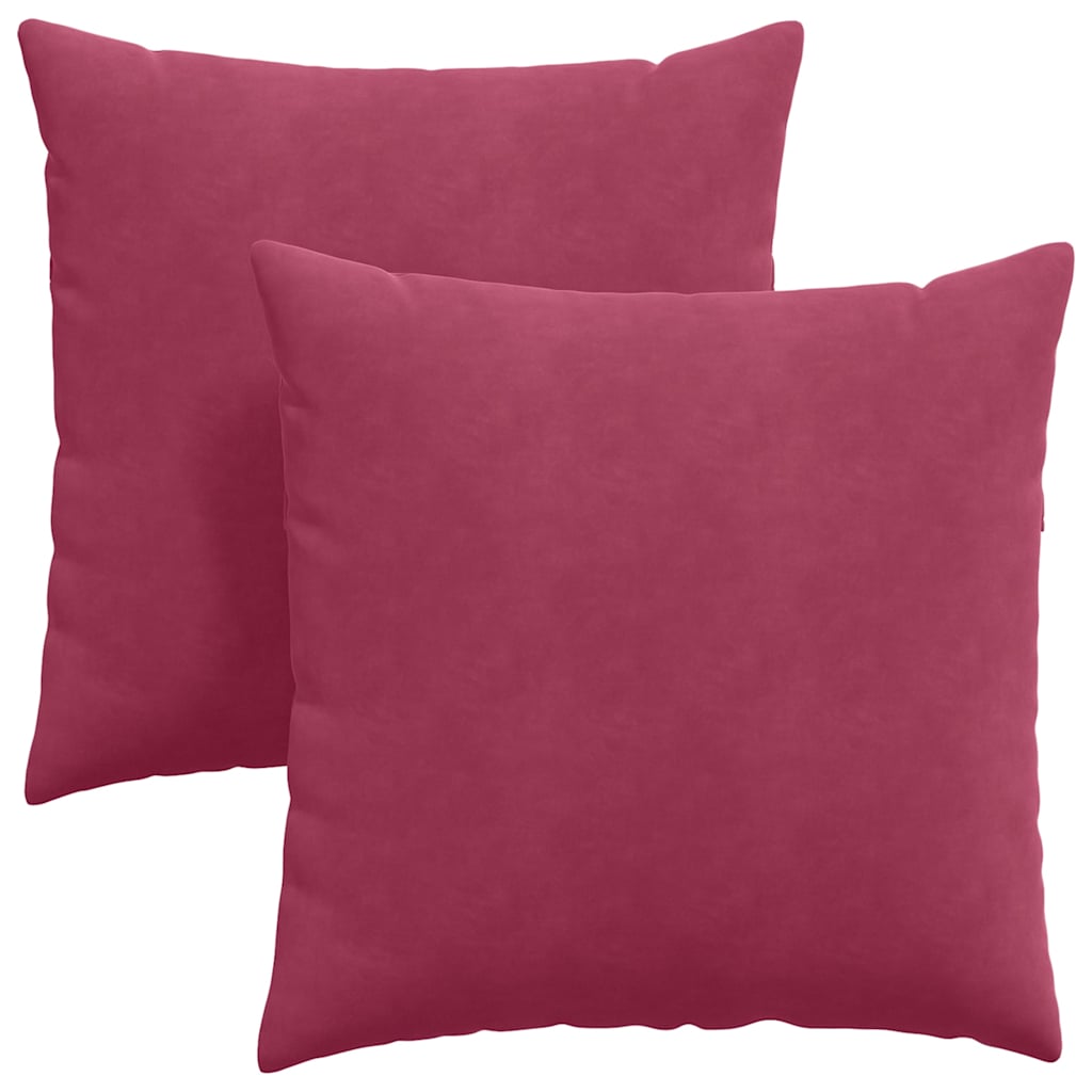 Sofakuddar 2 st Vinröd 80 x 80 cm Kordread tyg
