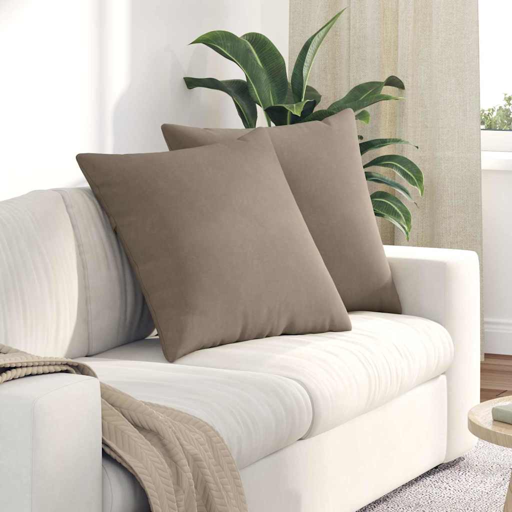 Sofakuddar 2 st tyg Taupe 80 x 80 cm