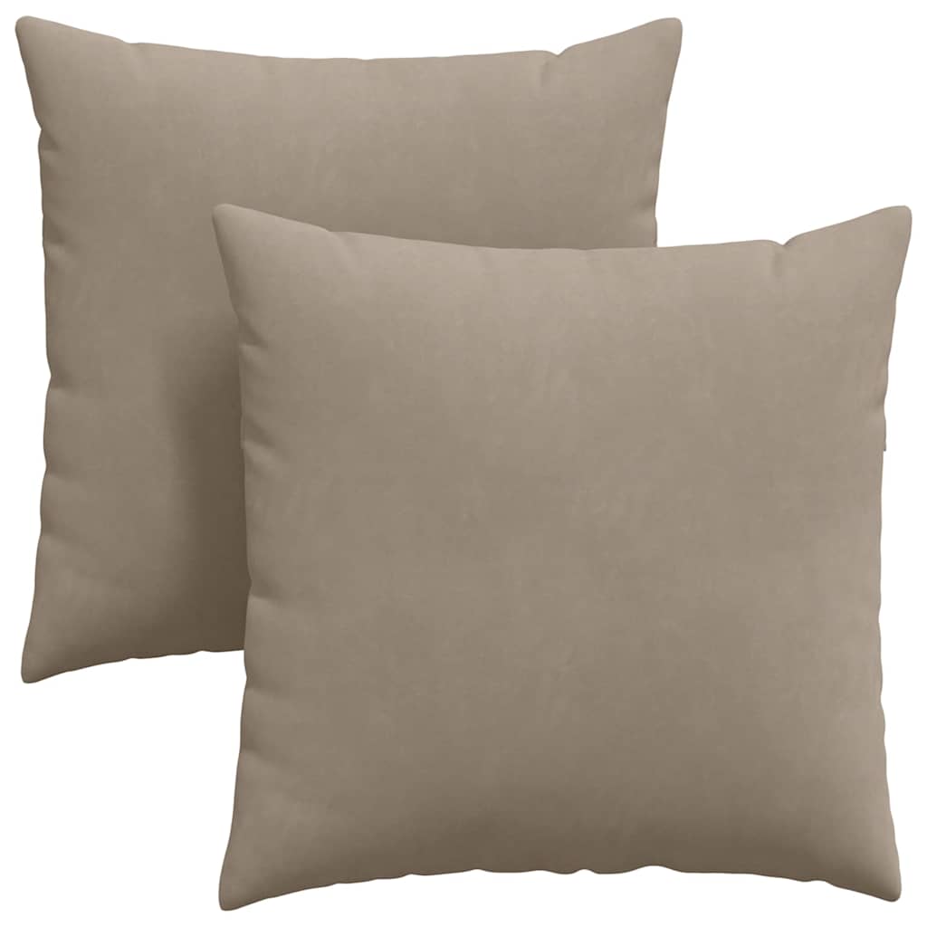 Sofakuddar 2 st tyg Taupe 80 x 80 cm