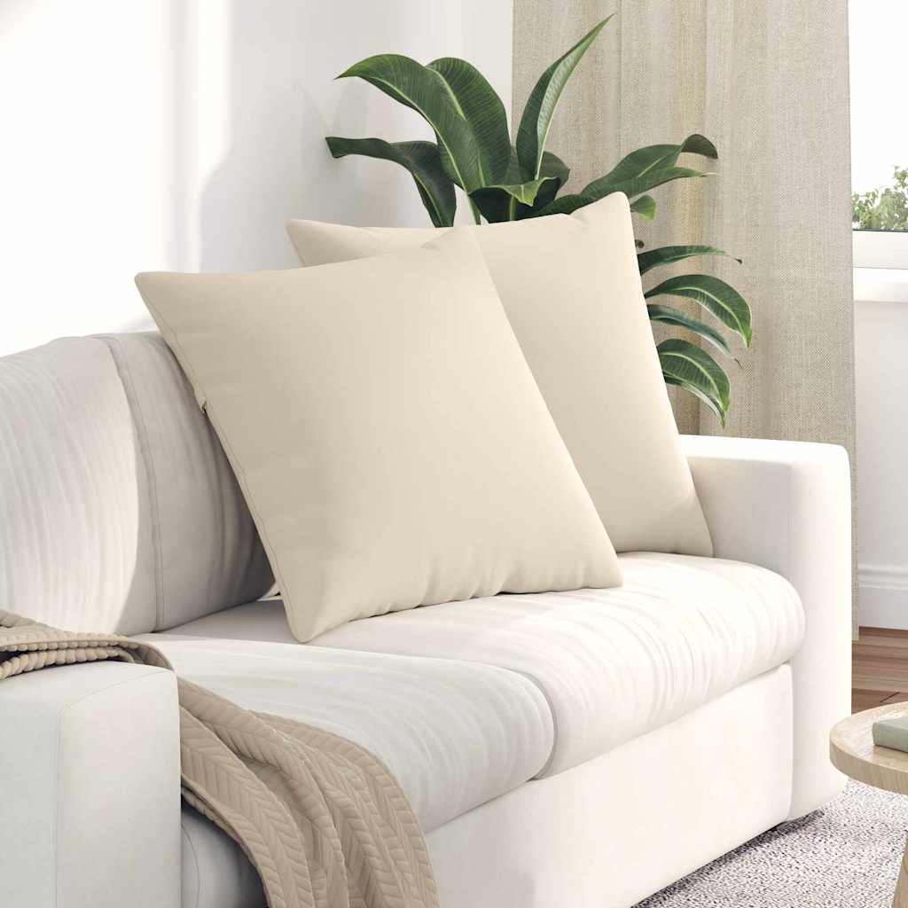 Sofakuddar 2 st tyg Beige 80 x 80 cm