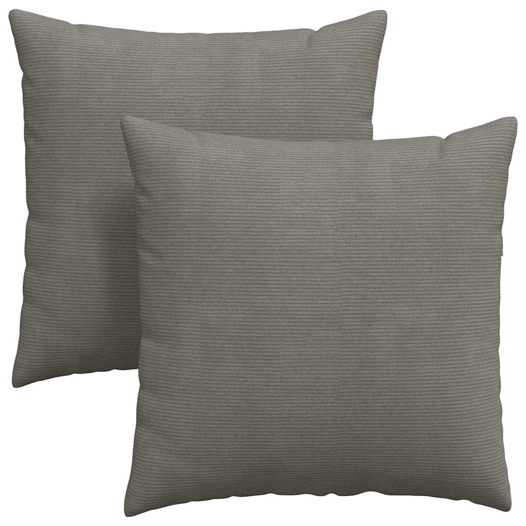 Sofakuddar 2 pcs Ljusgrå 80 x 80 cm Kordread tyg