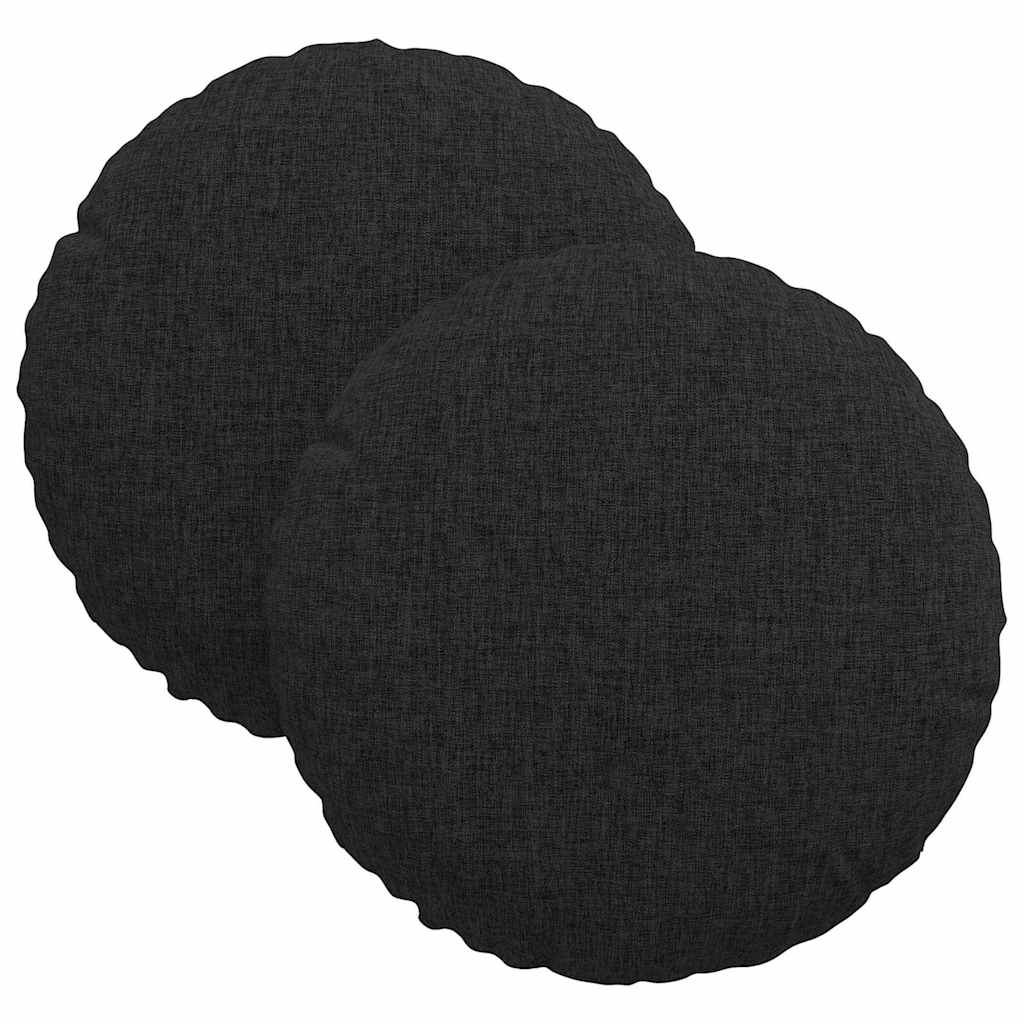 Sittkuddar 2 pcs Svart Ø30 x 13 cm tyg