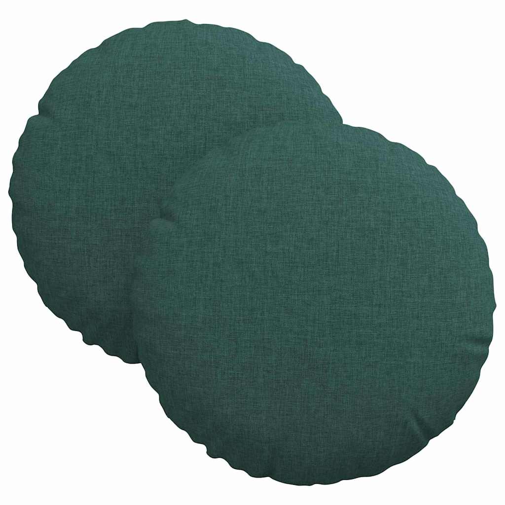 Sittkuddar 2 pcs Mörkgrön Ø30 x 13 cm tyg