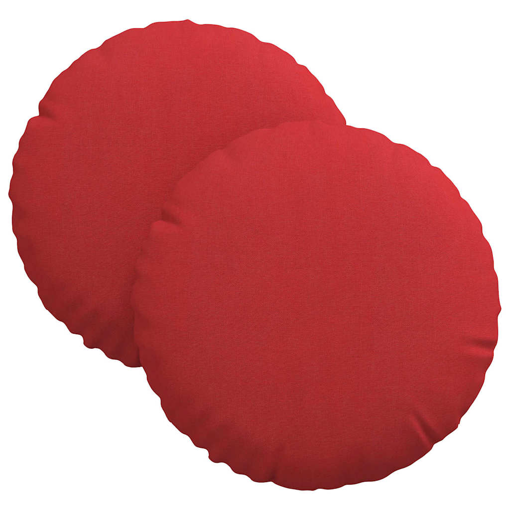 Sittkuddar 2 st Tyg Röd Ø30 x 13 cm