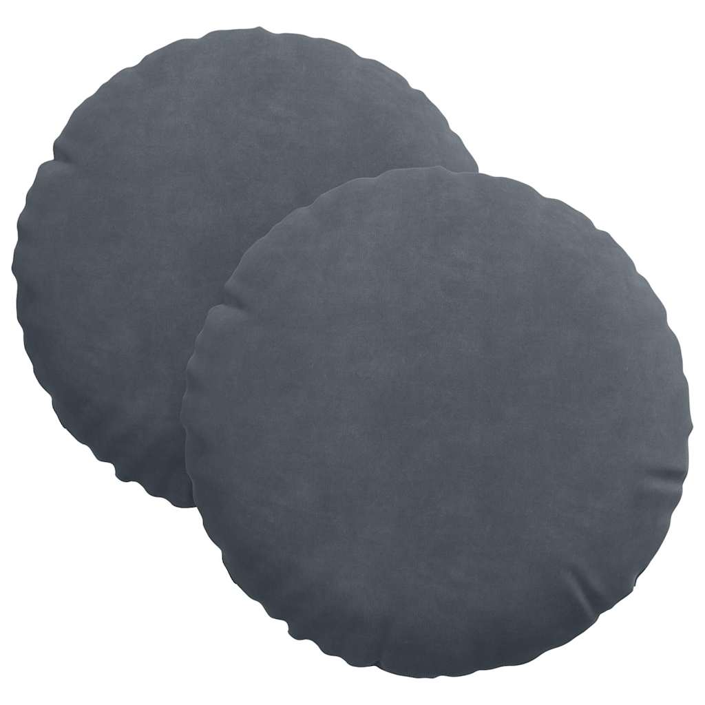 Sittkuddar 2 pcs Mörkgrå Ø30 x 13 cm Sammet