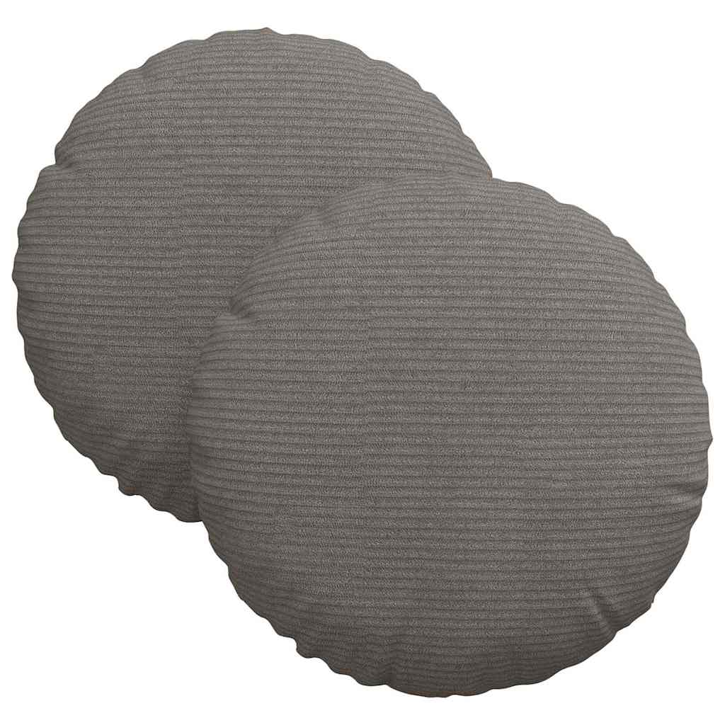 Sittkuddar 2 pcs Ljusgrå Ø30 x 13 cm Kordread tyg