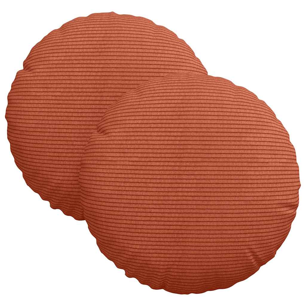 Sittkuddar 2 pcs Röd orange Ø30 x 13 cm Kordread tyg