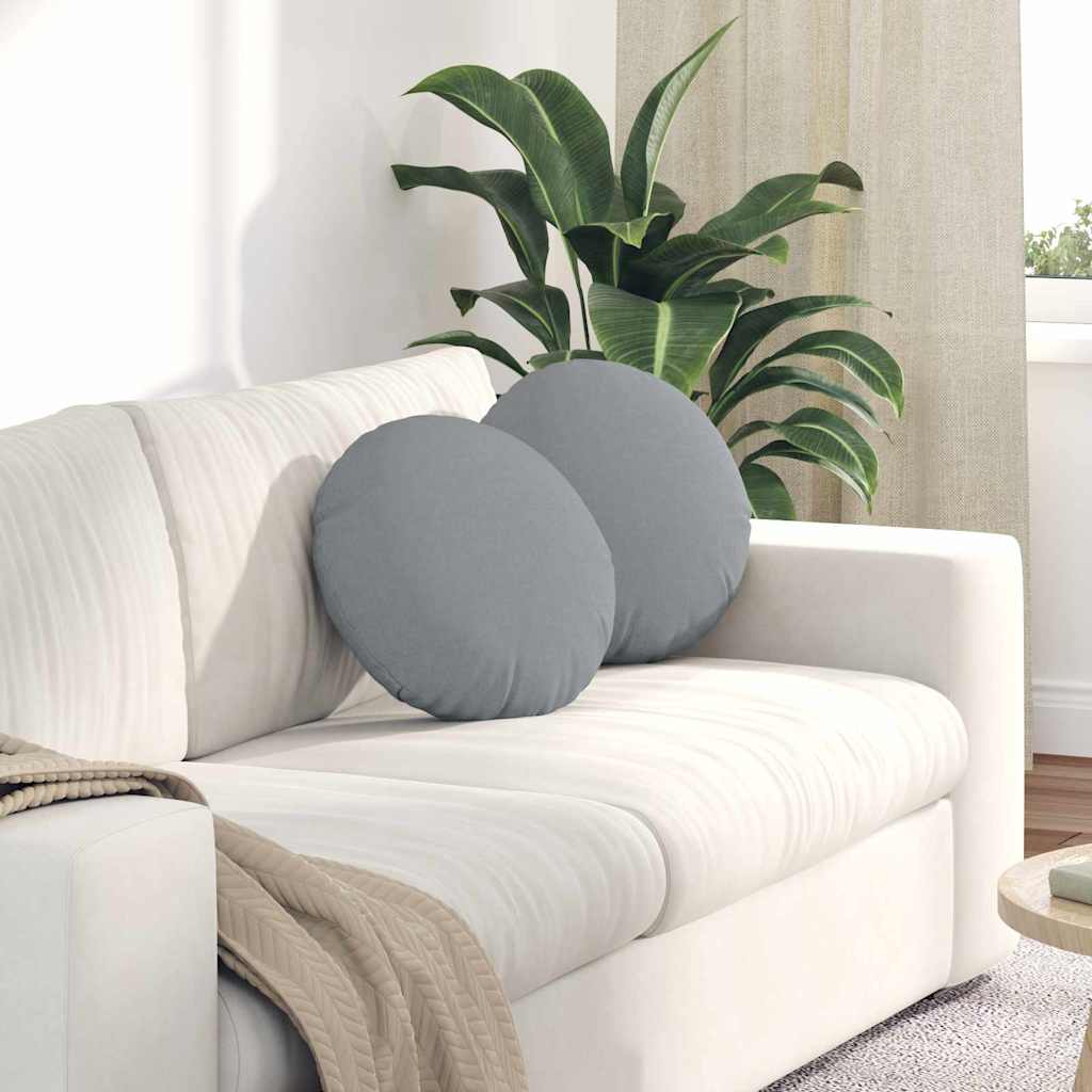 Sittkuddar 2 st Tyg Ljusgrå Ø40 x 13 cm