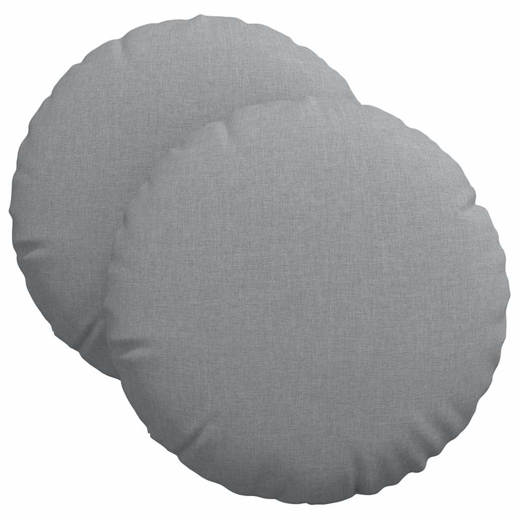 Sittkuddar 2 st Tyg Ljusgrå Ø40 x 13 cm