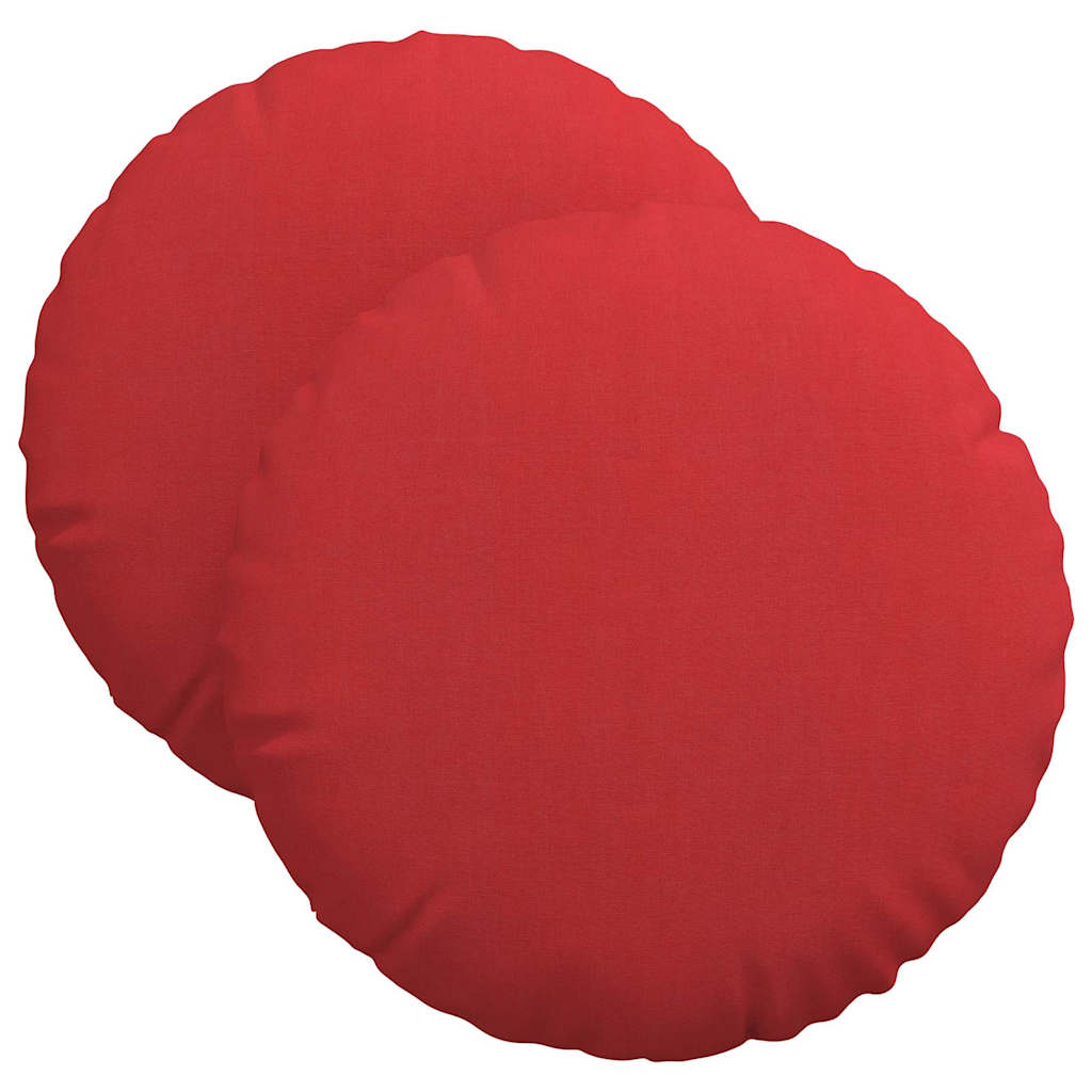 Sittkuddar 2 st Tyg Röd Ø40 x 13 cm
