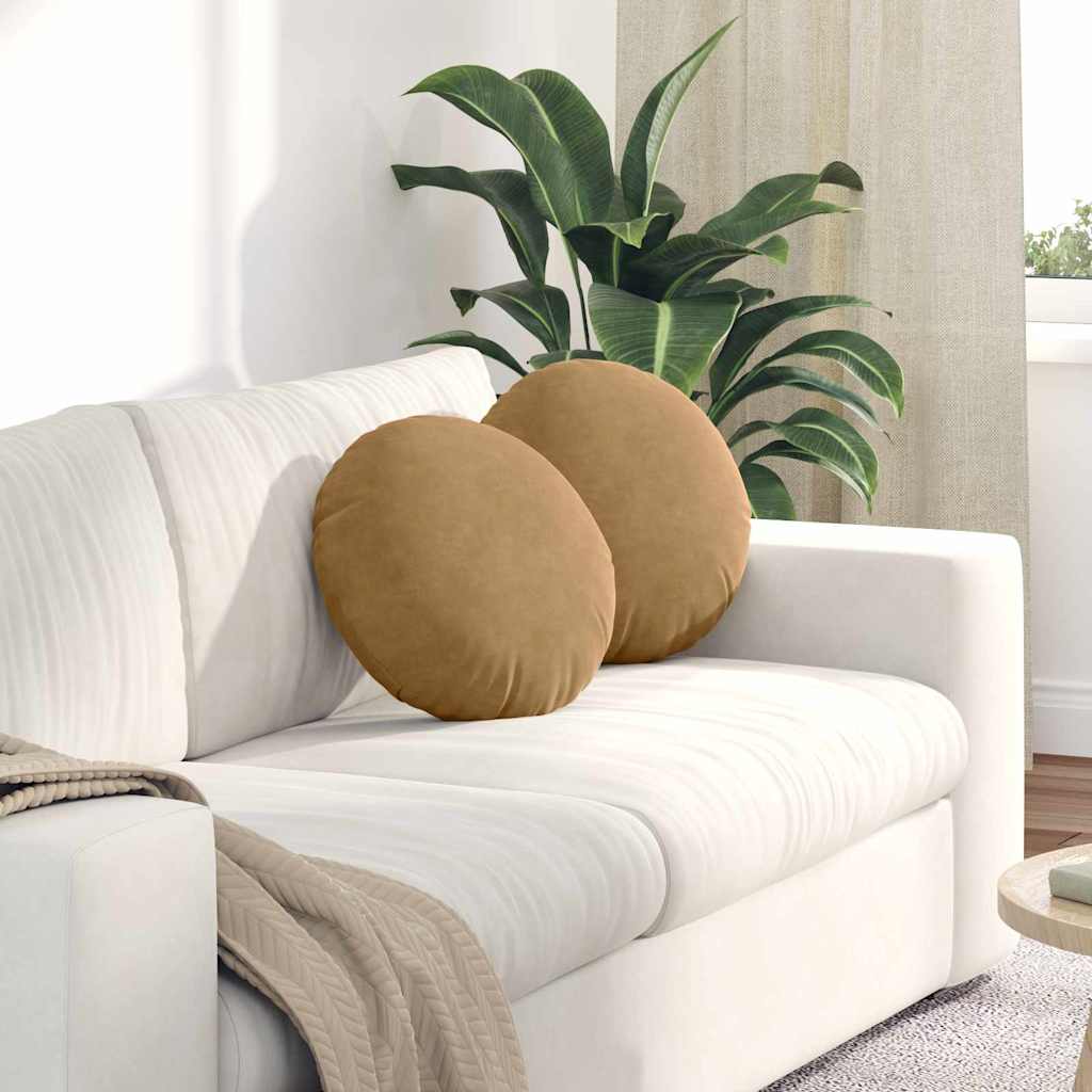 Sittkuddar 2 st Brun Ø 40 x 13 cm Sammet