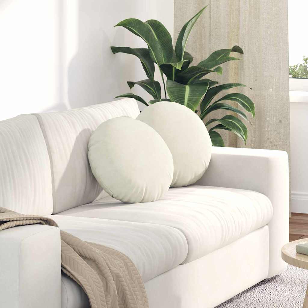 Sittkuddar 2 st Kräm Ø 40 x 13 cm Sammet