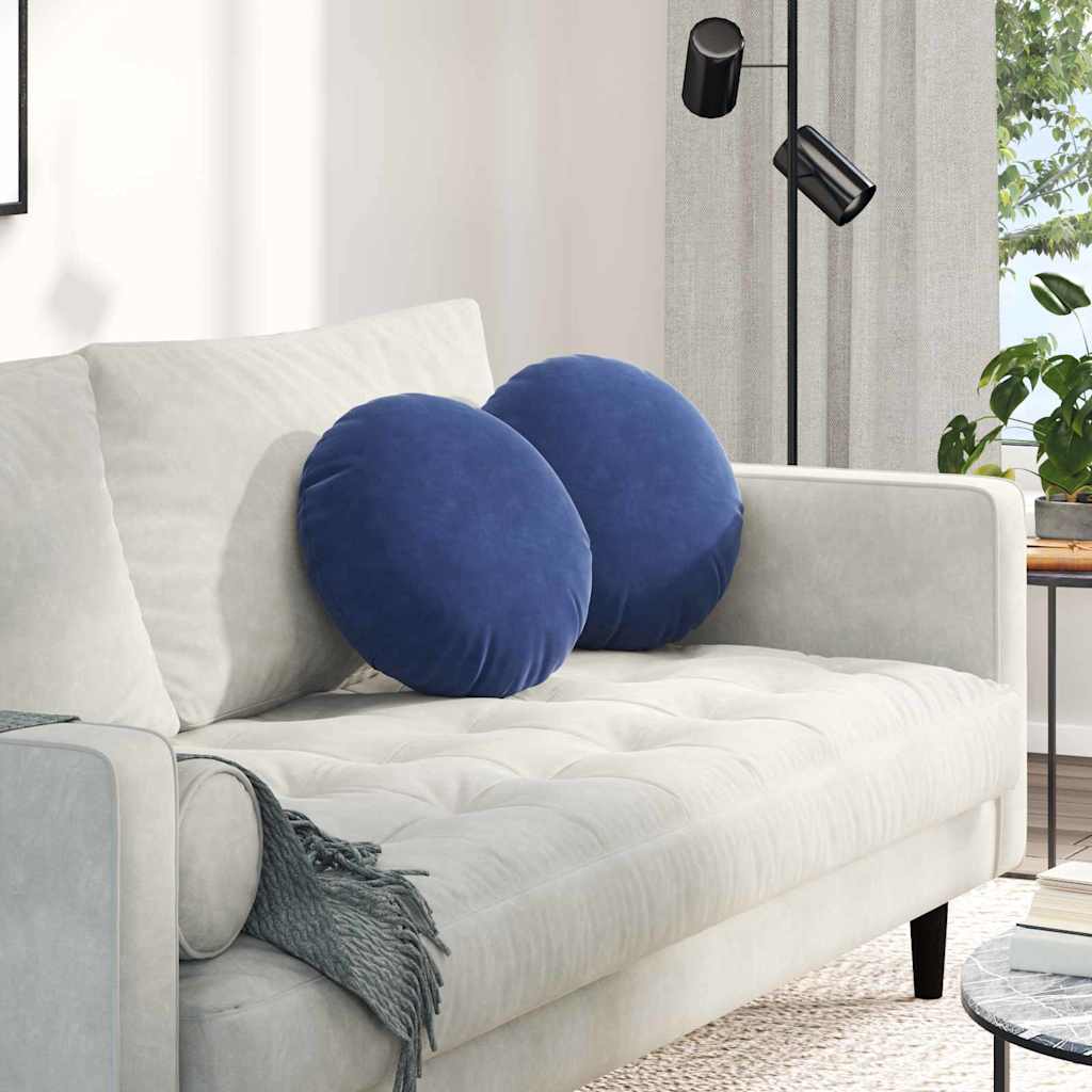Sittkuddar 2 st Polisblå Ø 40 x 13 cm Sammet