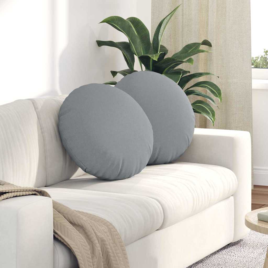 Sittkuddar 2 st Tyg Ljusgrå Ø50 x 19 cm