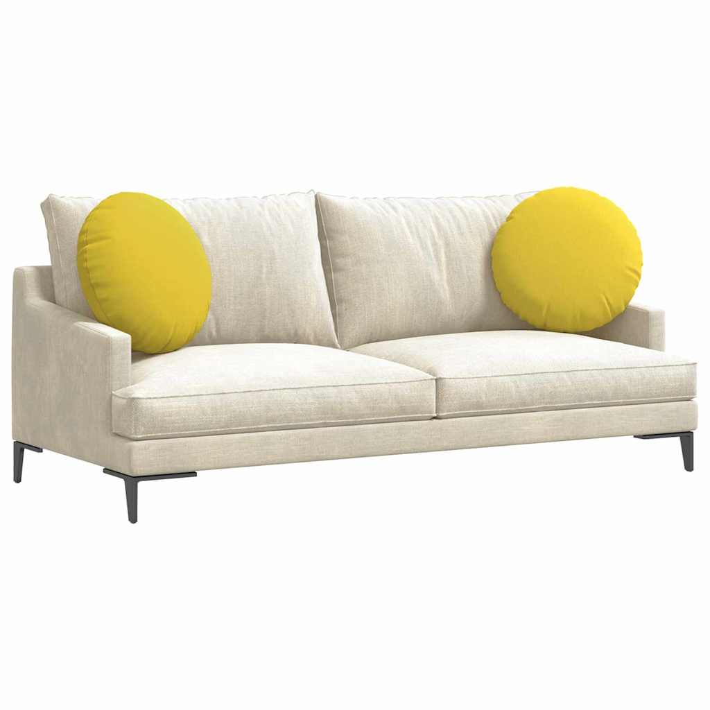 Sittkuddar 2 pcs Ljusgul Ø50 x 19 cm tyg