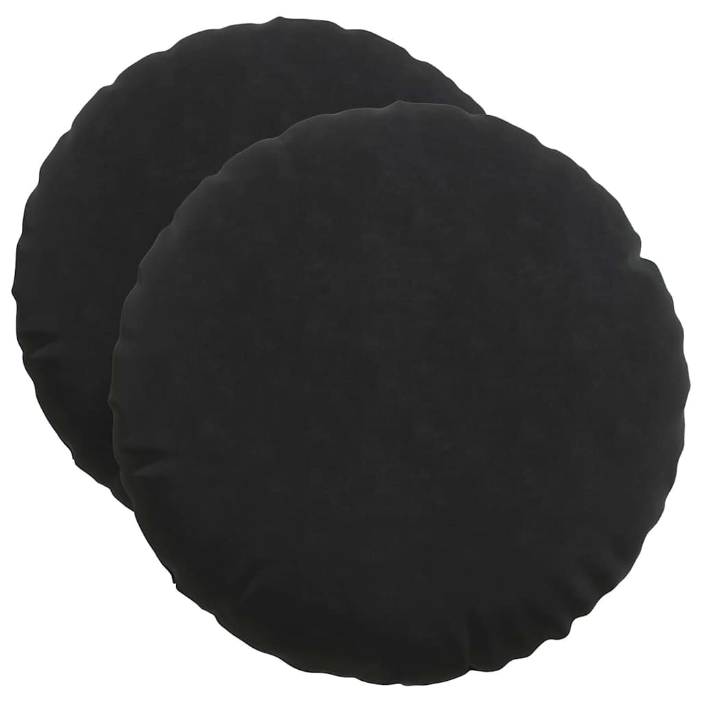 Sittkuddar 2 pcs Svart Ø50 x 19 cm Sammet