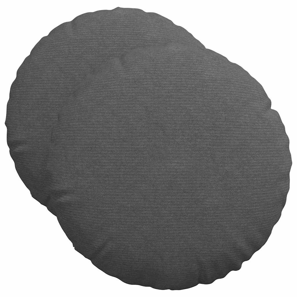Sittkuddar 2 pcs Mörkgrå Ø50 x 19 cm Kordread tyg