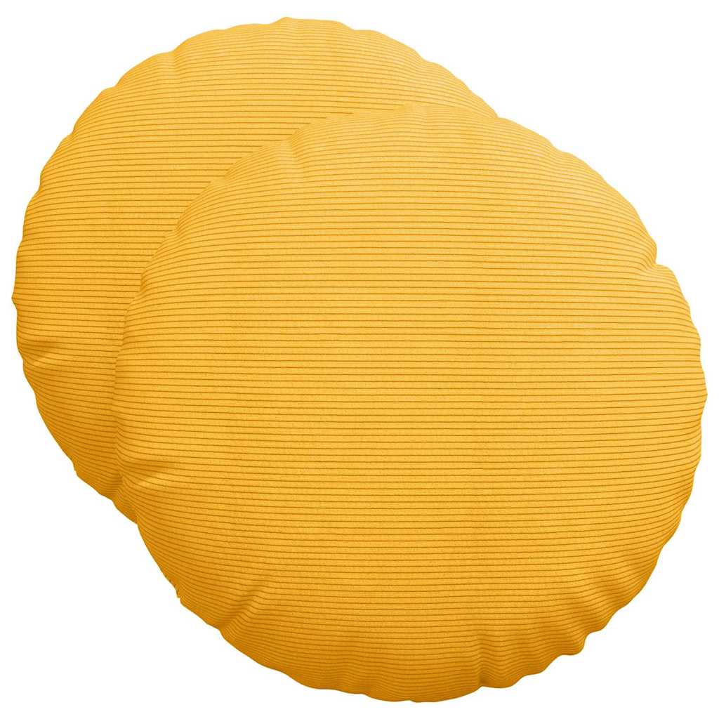 Sittkuddar 2 pcs Ljusgul Ø50 x 19 cm Kordread tyg