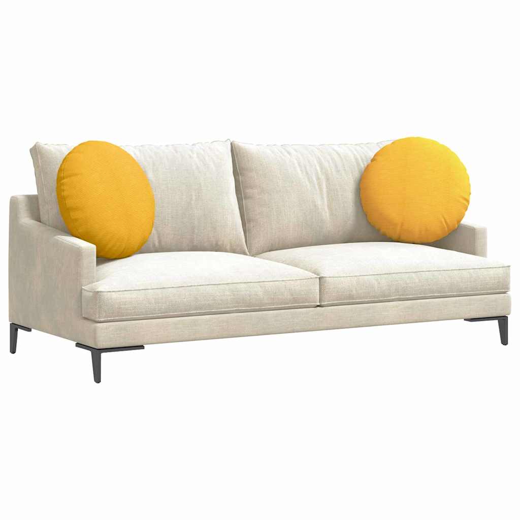 Sittkuddar 2 pcs Ljusgul Ø50 x 19 cm Kordread tyg