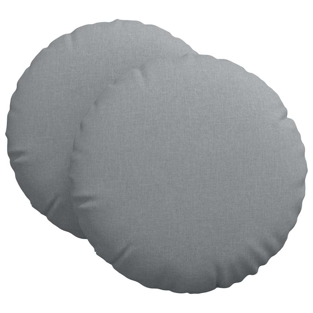 Sittkuddar 2 pcs Ljusgrå Ø60 x 21 cm tyg