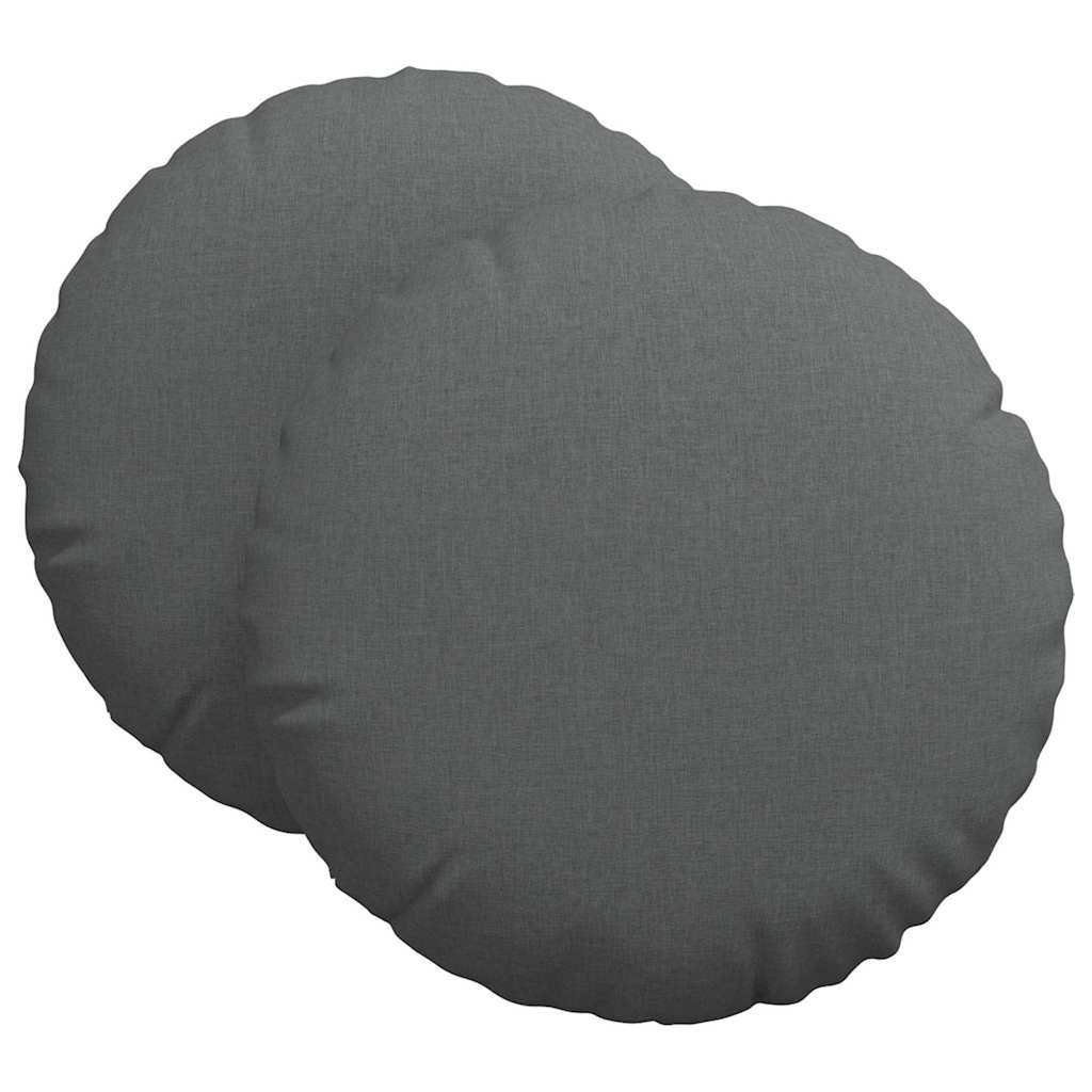 Sittkuddar 2 pcs Mörkgrå Ø60 x 21 cm tyg